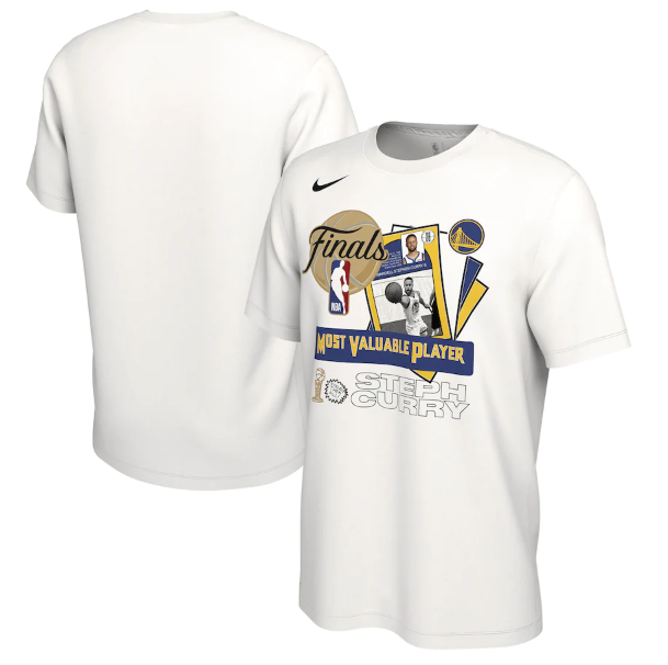 Men's Golden State Warriors 2021-2022 White NBA Finals Champions MVP T-Shirt Men's Golden State Warriors 2021-2022 White NBA Finals Champions MVP T-Shirt